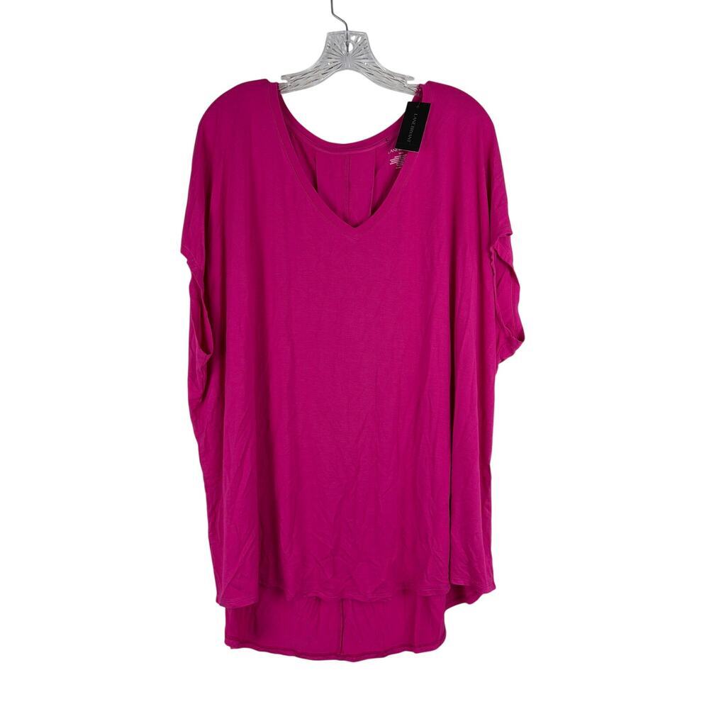 Lane Bryant Pink T-Shirt Tunic Size 18/20 V-Neck Long NWT